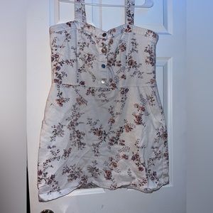 XXXL/21 white overall dress with pink flowers